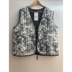 GILET MATELASSE LEGER IMPRIME NOIR-TU