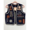 GILET BRODERIES 2213 MARINE-TU