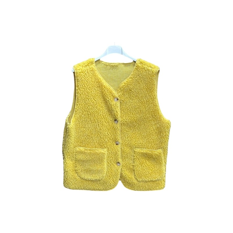 GILET MOUTONNE JAUNE-TU