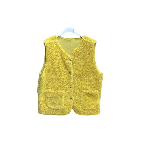 GILET MOUTONNE JAUNE-TU