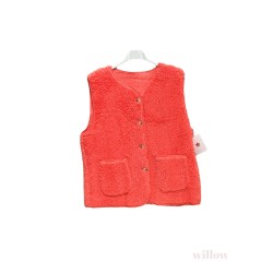 GILET MOUTONNE ORANGE-TU