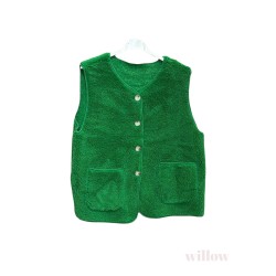 GILET MOUTONNE VERT-TU