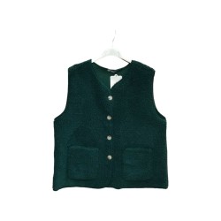 GILET MOUTONNE VERT BOUTEILLE-TU