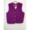 VESTE SANS MANCHES GAZE COTON MAUVE-TU