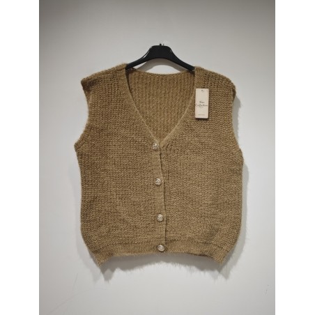 CARDIGAN CANDY SS MANCHE CARAMEL-TU