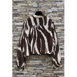BLOUSE ANIELLA ZEBREE MARRON-TU