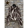 BLOUSE ANIELLA ZEBREE MARRON-TU