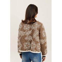 VESTE BRODEE CHOCOLAT-M