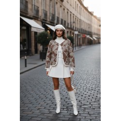 VESTE BRODEE CHOCOLAT-M