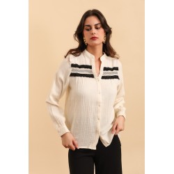 CHEMISE GAZE BEIGE-M/L