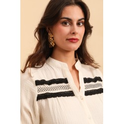 CHEMISE GAZE BEIGE-M/L